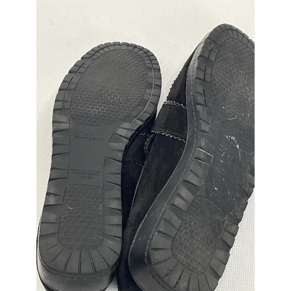 Stuart Weitzman Schooldays Black Suede Penny Loafers Wedge 8.5 Spain - Image 8