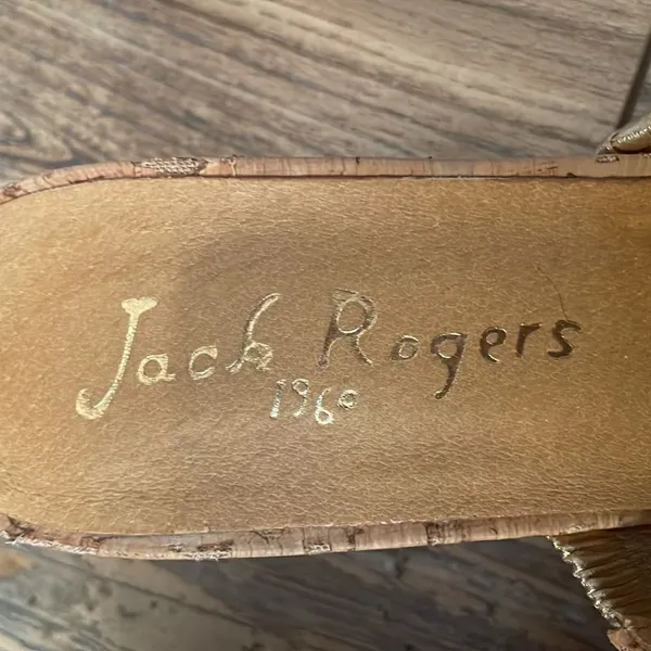 Jack Rogers Sloane Mid Wedge - Cork/Gold - Image 3