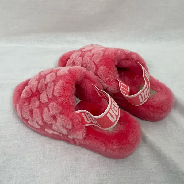 Ugg Fluff Yeah Poppy Slide Slippers Strawberry Sorbet - Image 2