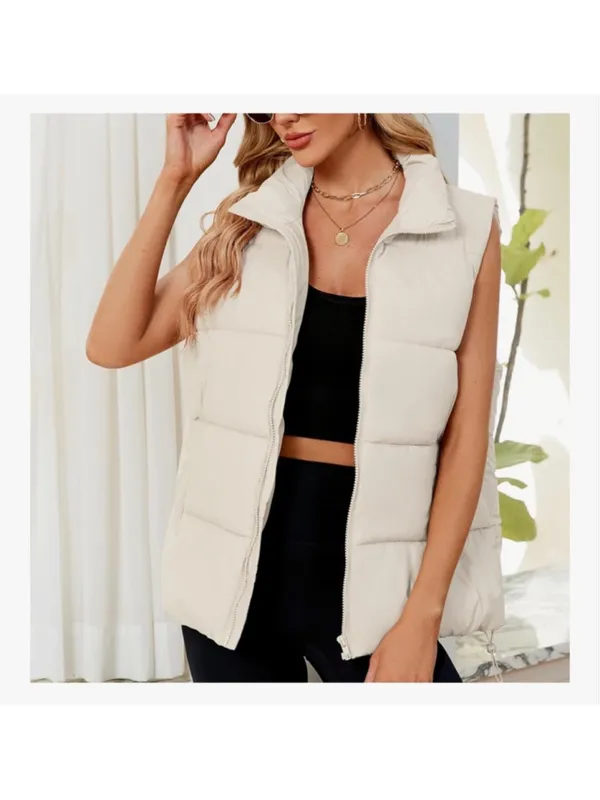 NEW Puffer Vest Outerwear Vests Puffy Oversized S - Image 5