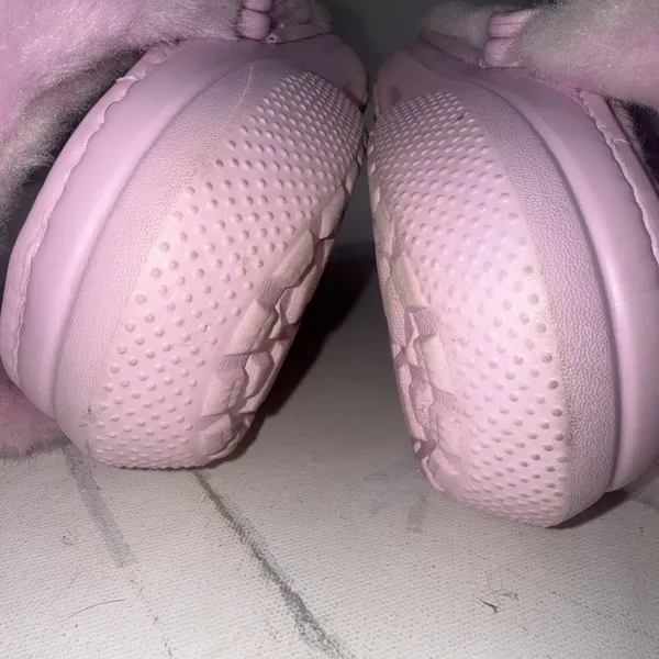 Crocs Classic Fur Sure Slip On Fuzzy Cozy Preppy Pink White Slipper Clogs Size 9 - Image 7