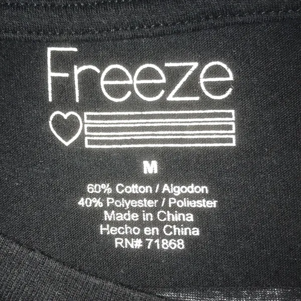 FREEZE crop top “Don’t Kill My Vibe” ties at bottom short sleeve T-shirt size M - Image 4