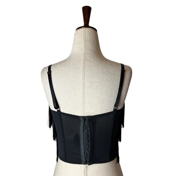 Victoria's Secret Sexy Little Things Fringe Corset Bustier Bra 34C Black Y2K - Image 3