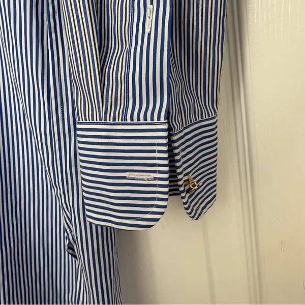 Lauren Ralph Lauren‎ Blue And White Stripe Button Front Dress Size XS - Image 5