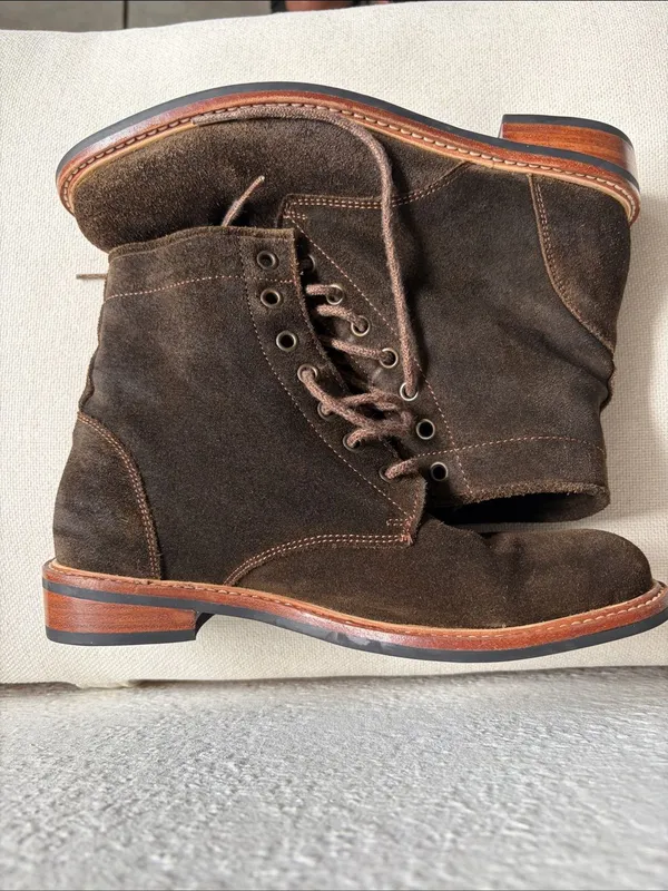 Nisolo Brown Suede Lace-Up Ankle Boots - Image 4
