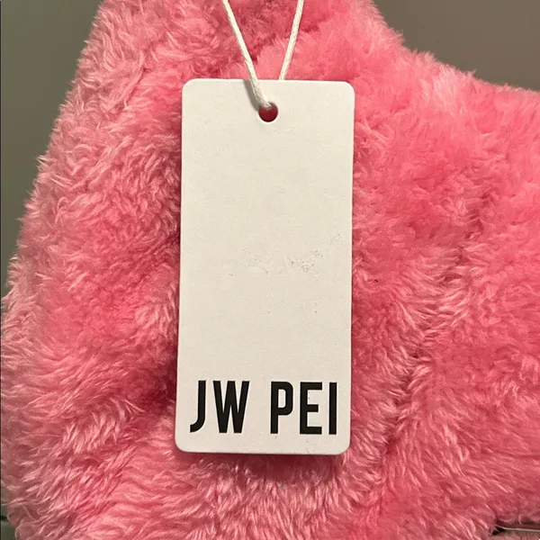 JW PEI Gabbi Terry Ruched Pink Faux Fur Fuzzy Hobo Handbag Revolve - Image 11