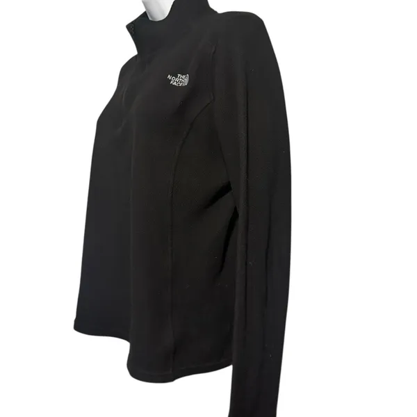 The North Face Women’s Black 1/4 Zip Mock Neck Fleece Pullover Shirt Jacket L - Image 4