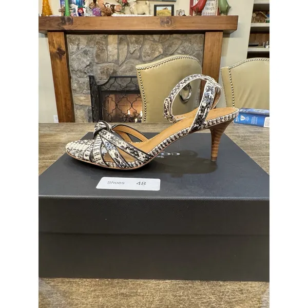 Coach Meg heel ankle-strap sandal featuring‎ a kitten heel Genuine Snakeskin - Image 2