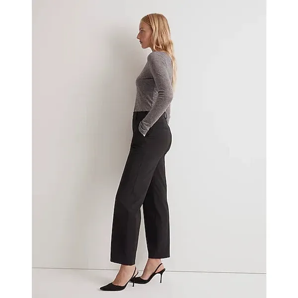 Madewell Pants Womens 0 Black The Fairbanks Mid Rise Office‎ Minimal NO085 - Image 2