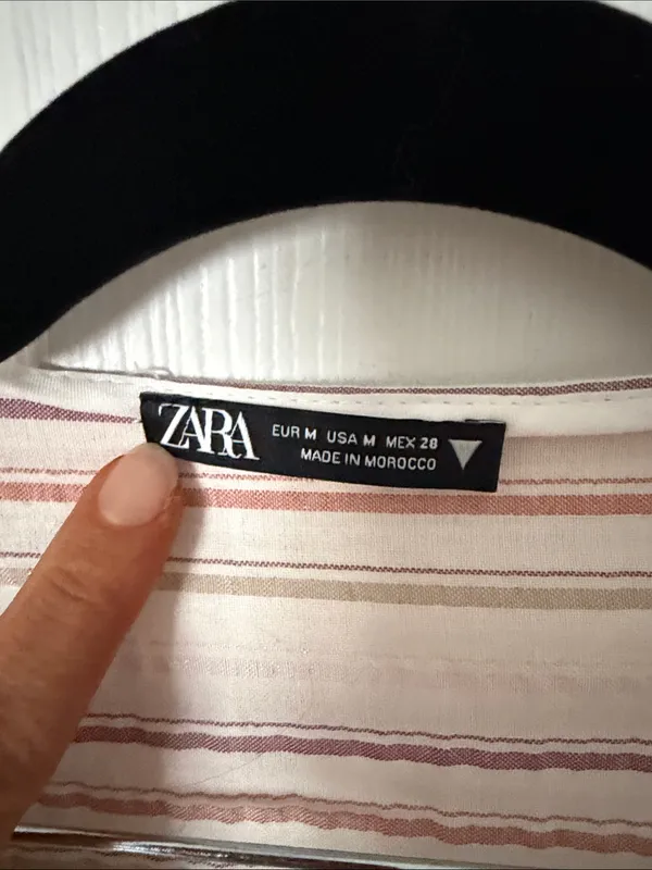 Striped Wrap skirt romper in Cream and Mauve Zara medium - Image 2