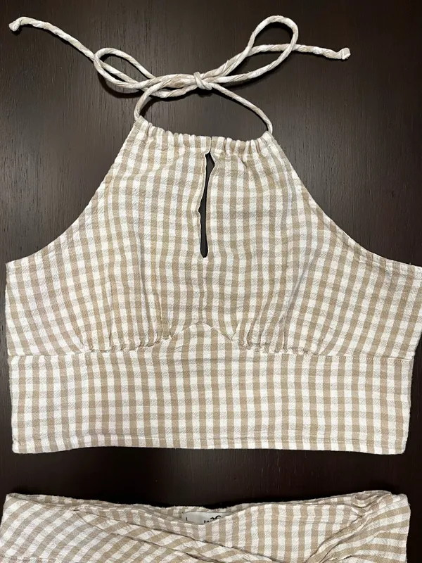 Hollister Set Two-Piece Skirt Gingham Top - Image 2