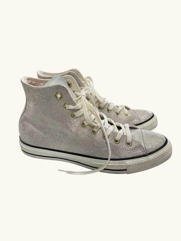 Converse Chuck Taylor All Star Hi Top Metallic Iridescent Crackle Leather 10 - Image 4
