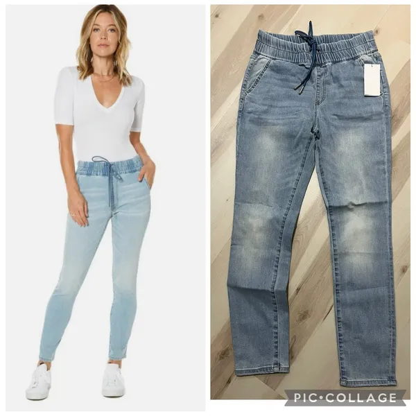 Juicy Couture NWT Women Size 4 Light Blue Hollywood Skinny Elastic Pull On Jeans - Image 2