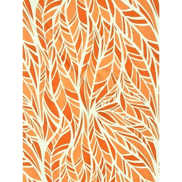 Bon Apple Tea Womens XL Orange White Leaf Print Tunic Blouse Tropical‎ Resort - Image 9
