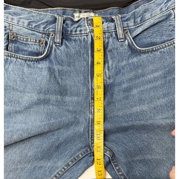 Free People Release Boot Cut Jeans Size 28 Raw Hem High Rise‎ Crop Y2K Frayed - Image 3
