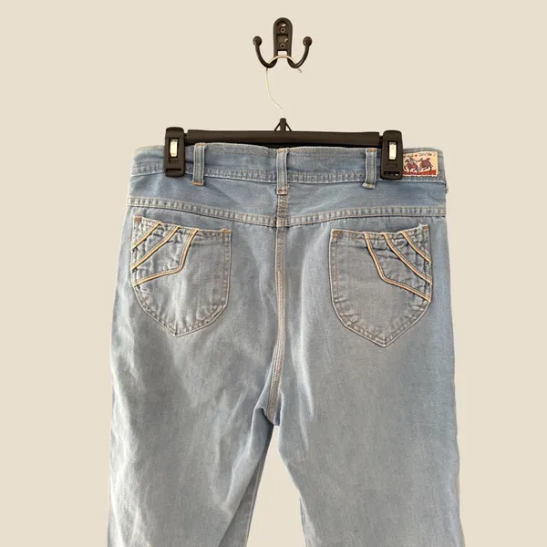 Diamond Double J Womens Vintage 80s Light Straight Leg Western Jeans 30 Short - Image 2