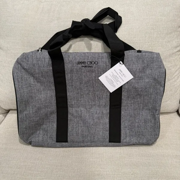 Jimmy Choo Parfums Gray Black Weekend Bag - Image 4