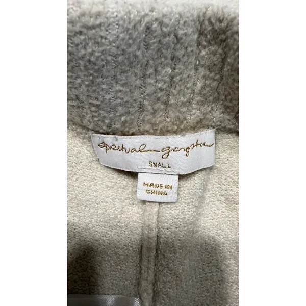 Spiritual Gangster Women Oatmeal Beige Knit Wide Leg Lounge Pants Small 4662 - Image 3