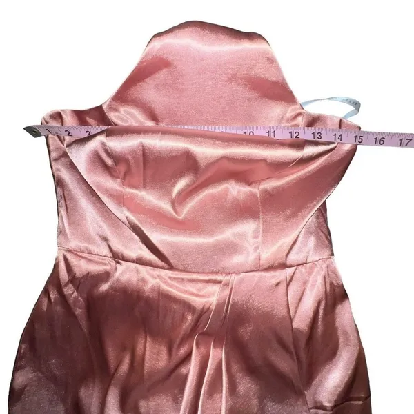 After‎ Six Desert Rose Charmeuse Halter Midi Dress Draped Tulip Skirt 6829 Sz 2R - Image 8