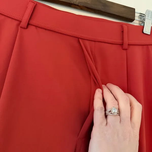 Halara Wide Leg High Rise Orange Red Pull‎ On Pants Comfy Stretch Pant Workwear - Image 5
