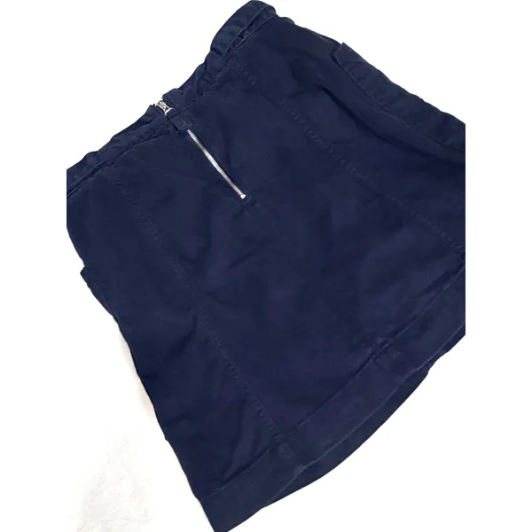 Pilcro Anthropologie Sz 6 Navy Paperbag Mini Skirt Belted Pockets Patch Pockets - Image 4