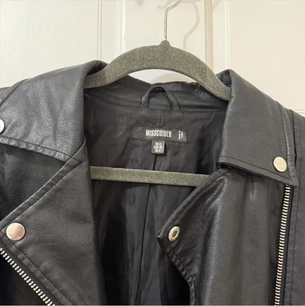 Faux leather jacket Black Size 4 - Image 2