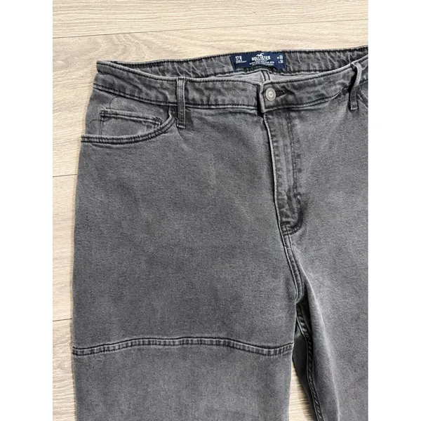 Hollister Ultra High-Rise Dad Jean‎ Washed Black Seam Detail Size 17R 36x28 - Image 9