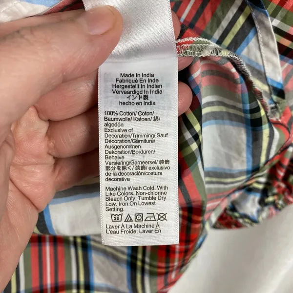 J.Crew Tartan Plaid Smocked Neck Popover Blouse Sz.XS - Image 11