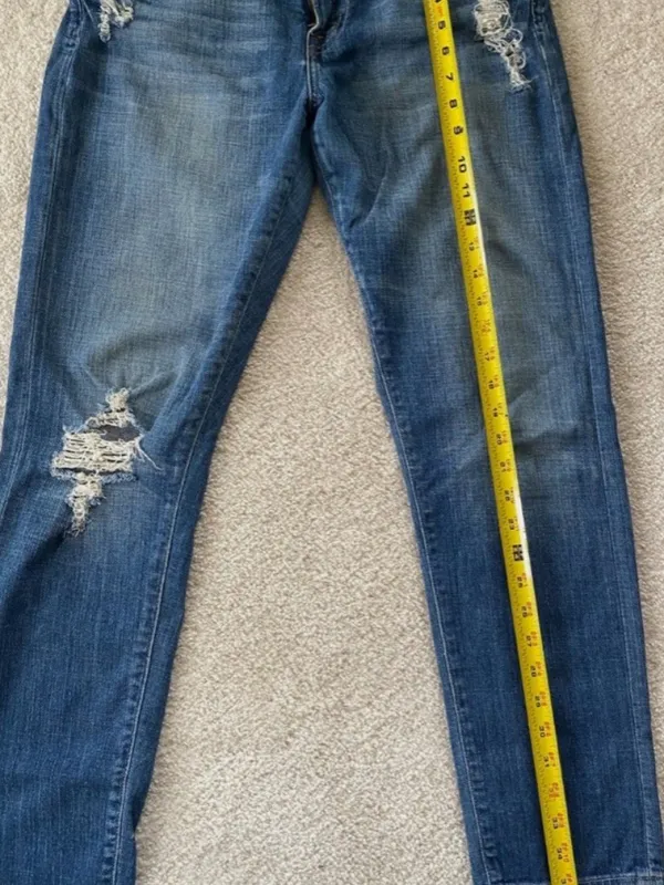 Lucky Brand Cigarette Distressed Dark Wash Jeans Size 8/29 - Image 7