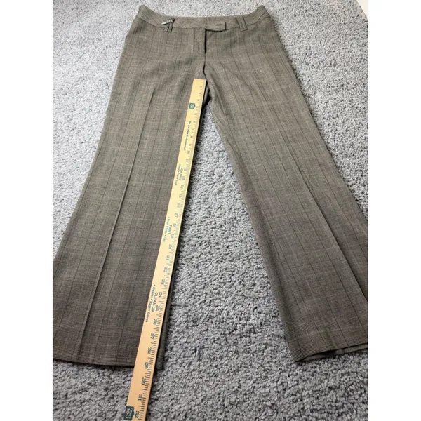 Dalia Collection Brown Plaid Wide Leg Dress Pants Womens Size 12 Office Trousers - Image 2