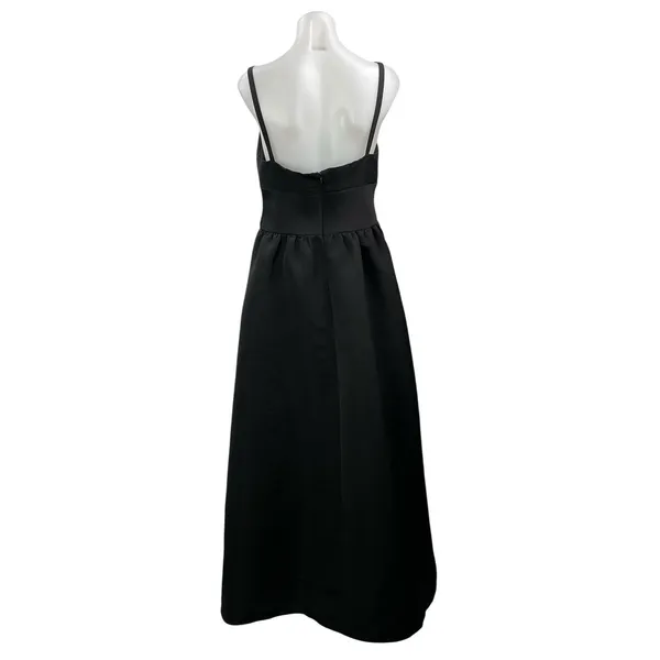 Amsale Black Sleeveless Square Neck Cami Tank Square Neck A Line Maxi Dress 14 - Image 3