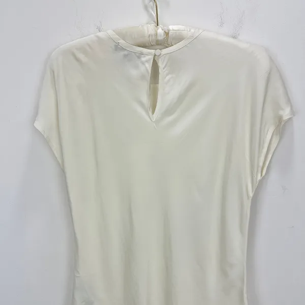 J.Crew Drapey Tee Shirt Top Blouse Viscose Ivory Classic Neutral Small NWT - Image 8