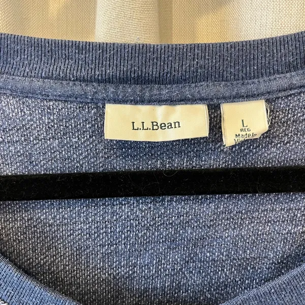 L.L. Bean Two-Tone Blue Scoop Neck Pullover Sweater - Image 3