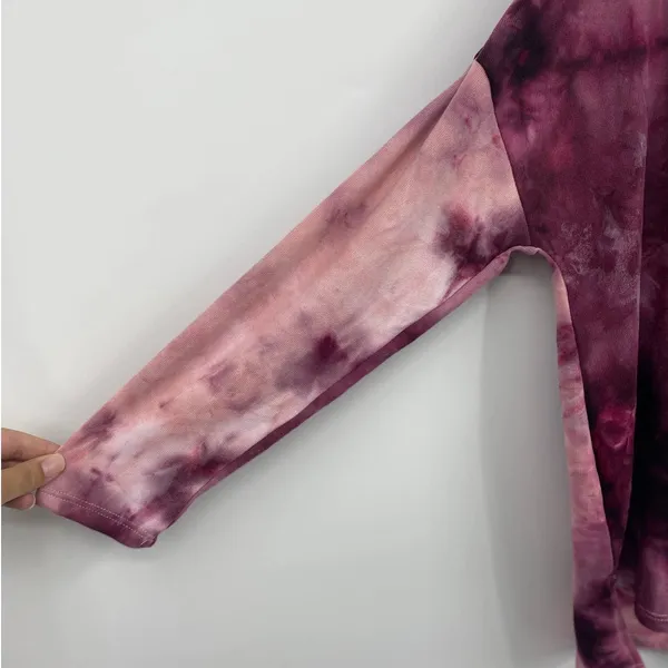 Derek Heart Womens Pink Purple Tie Die Sweater Top Shirt Long Sleeve NEW Medium - Image 3