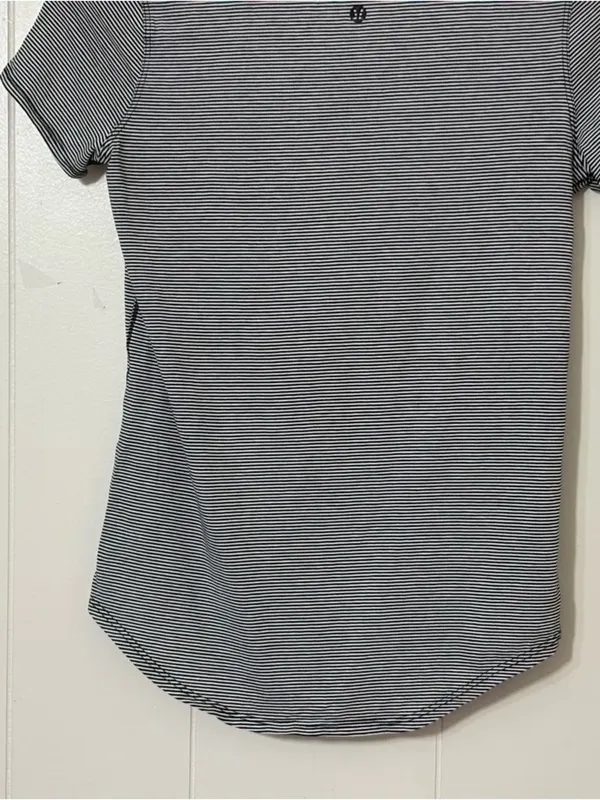 Lululemon Love Crew T-Shirt Black White Stripe Pima Cotton Size 4 - Image 9