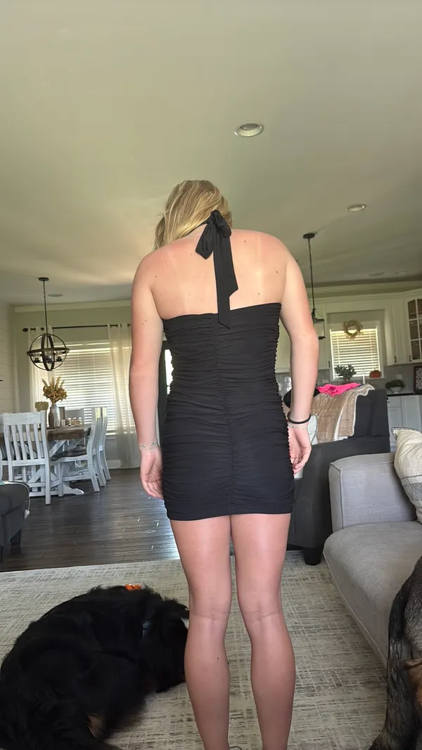 black halter hoco dress - Image 2