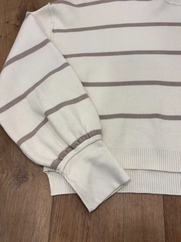 🌟 Free People 🌟 Paulie Striped Turtleneck Sweater Moonbeam Ivory Sz Xs - Image 4
