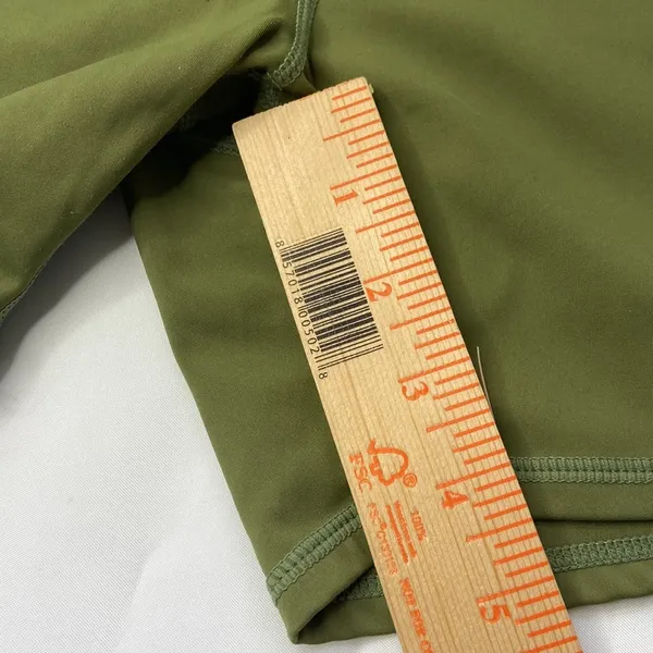 Oalka Activewear Women’s Green High Waisted Side Pocket Biker Shorts Size Small - Image 6