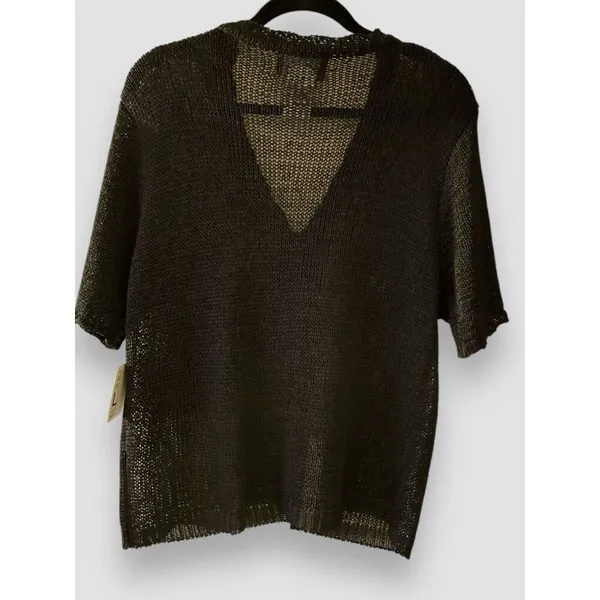Vtg Sag Harbor Woman’s Cardigan Sz Lg Black Knit 1-Button Closure SS NWT - Image 5
