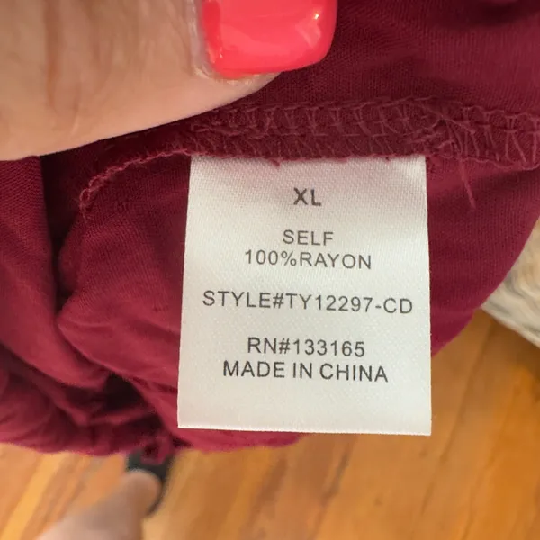 1517 | NWT Altar'd State Swiss Dot Boho Babydoll Peplum Blouse‎ Wine Women XL - Image 8