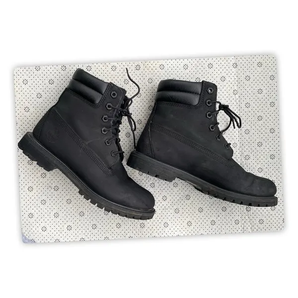 Timberland Ortholite Leather Waterproof Boots‎ Black 7.5M Womens A3340 - Image 4