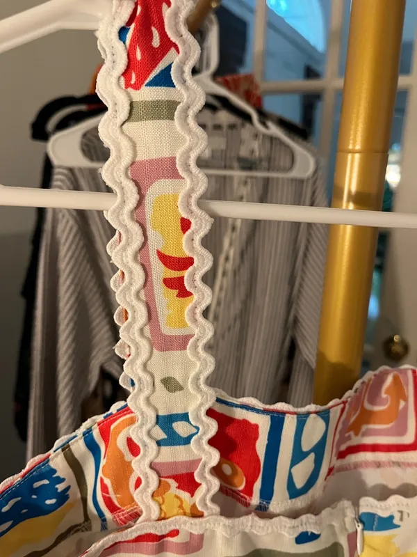 Commense Multicolor Nautical Print Maxi Dress Red Size M - Image 4