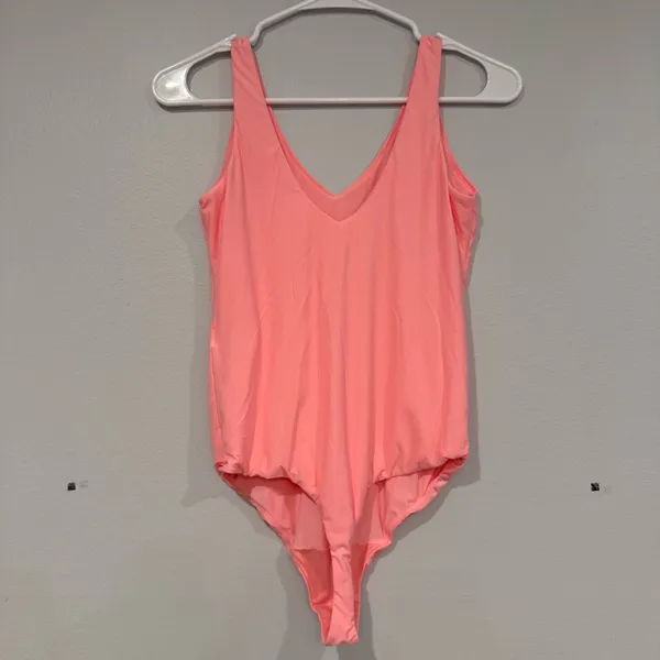 Neon Pink V-Neck Bodysuit - Image 4