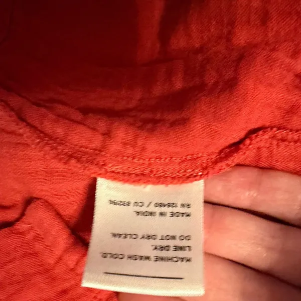 Pact Organic Cotton Gauze Crop Top Maxi Skirt Set Red Women Small XS - Image 16