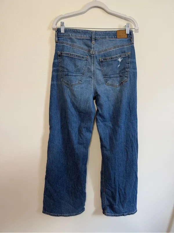 American Eagle Super High-Rise Baggy Wide Leg Jeans Size 4 Short Oversized - Image 5