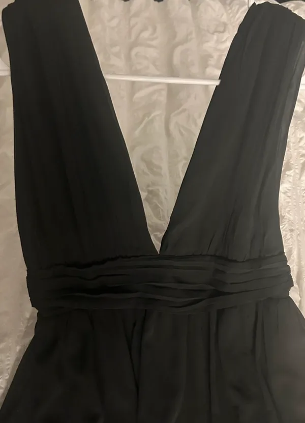 Lulus NWT Black Formal Maxi Dress XL | Deep V Open Back - Image 4