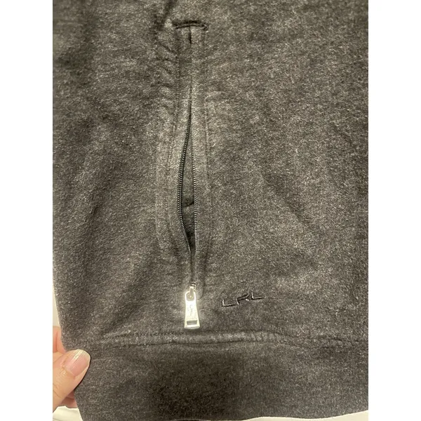 Lauren Ralph Lauren LRL Green Label Grey 100% Cotton Zip Pocket Sweatshirt. L - Image 4