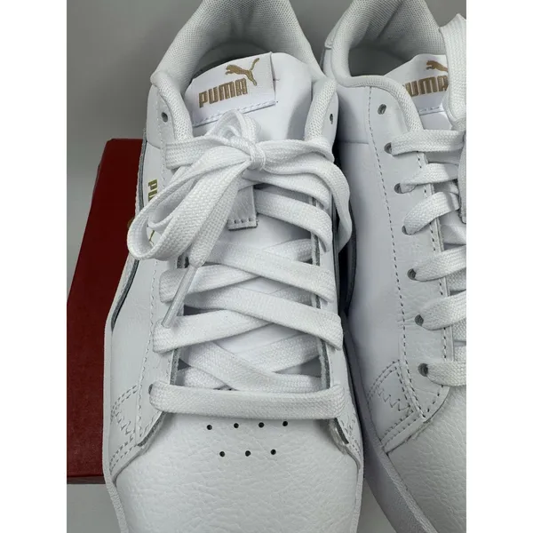 PUMA Court Sneaker, White, Women's Casual Low Top Leather Shoes Size 9 - Image 4