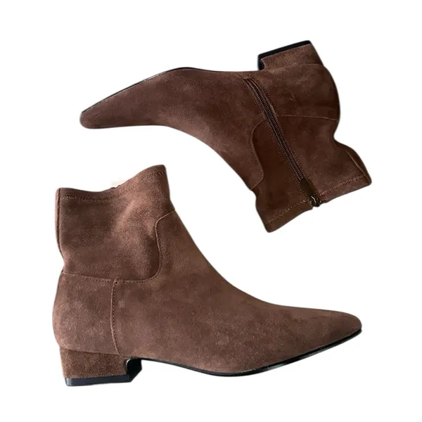 NWT JASON WU Genuine Leather Runway Style Side Zipper Boot Chocolate Brown 7 - Image 4