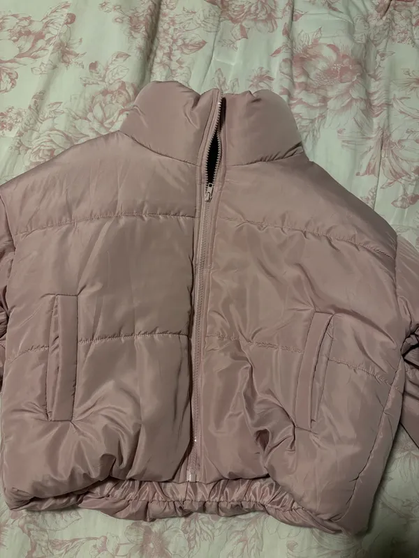 cropped pink puffer jacket amazon - Image 2